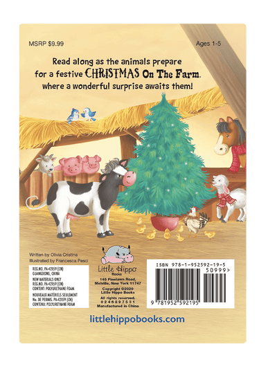 Little Hippo Books Children's Padded Board Book Christmas on the Farm Sleep Bedtime Story family holiday baby