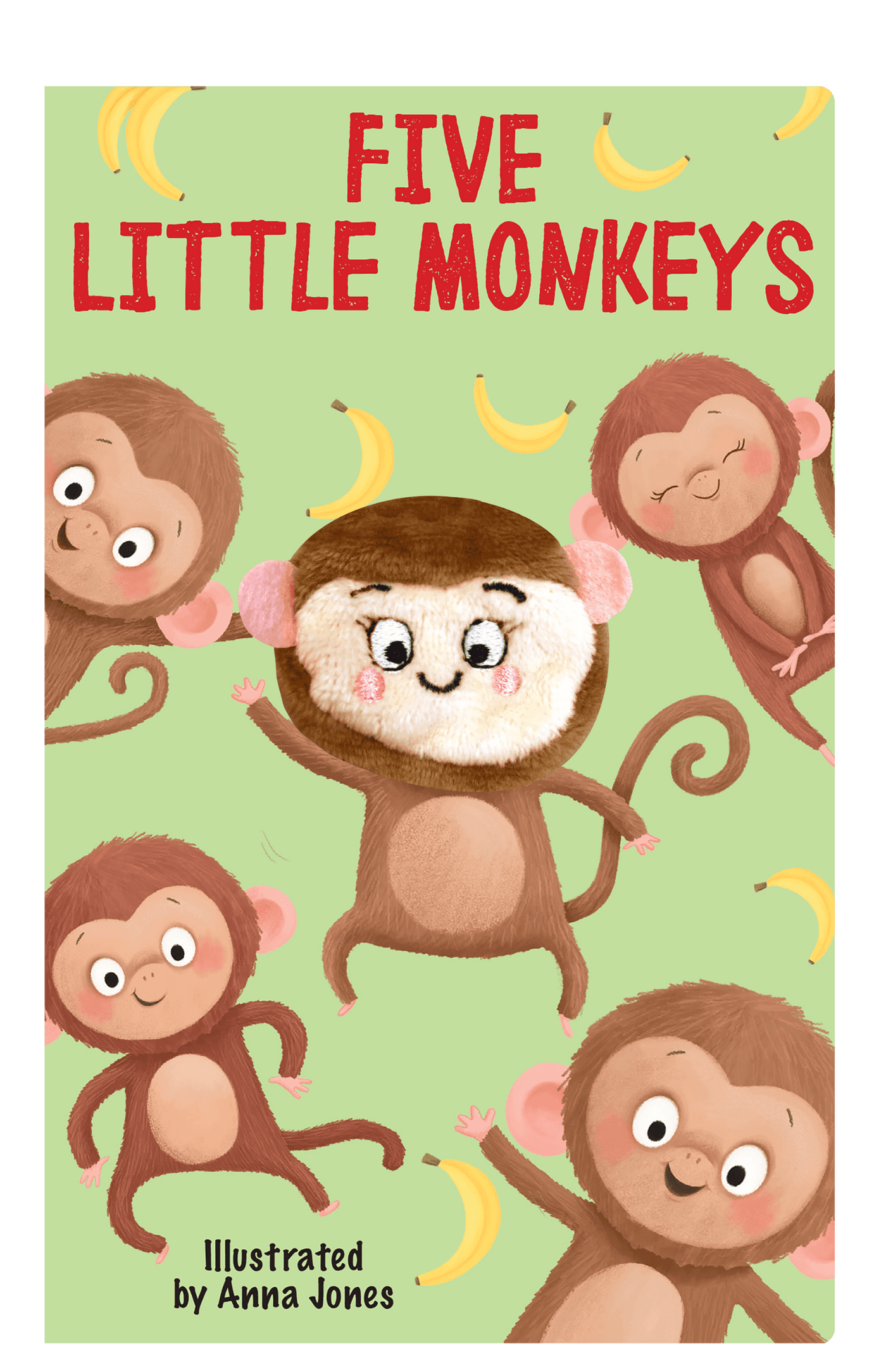 Five Little Monkeys Oversized Finger Puppet Book - Little Hippo Books