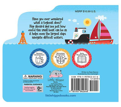 little hippo books touch and feel trusty tugboat shaped storybook for toddlers
