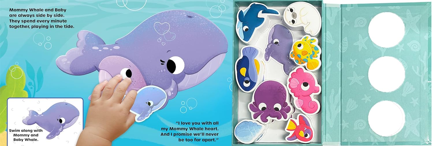 little hippo books book with wooden play pieces ocean family love