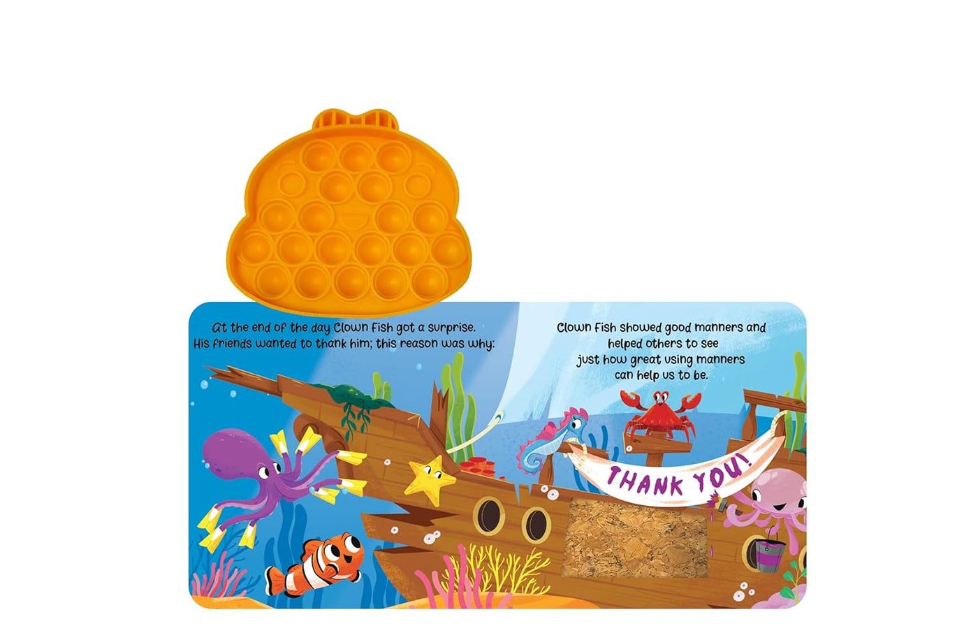 little hippo books fidgimals sensory touch and feel book ocean clown fish manners