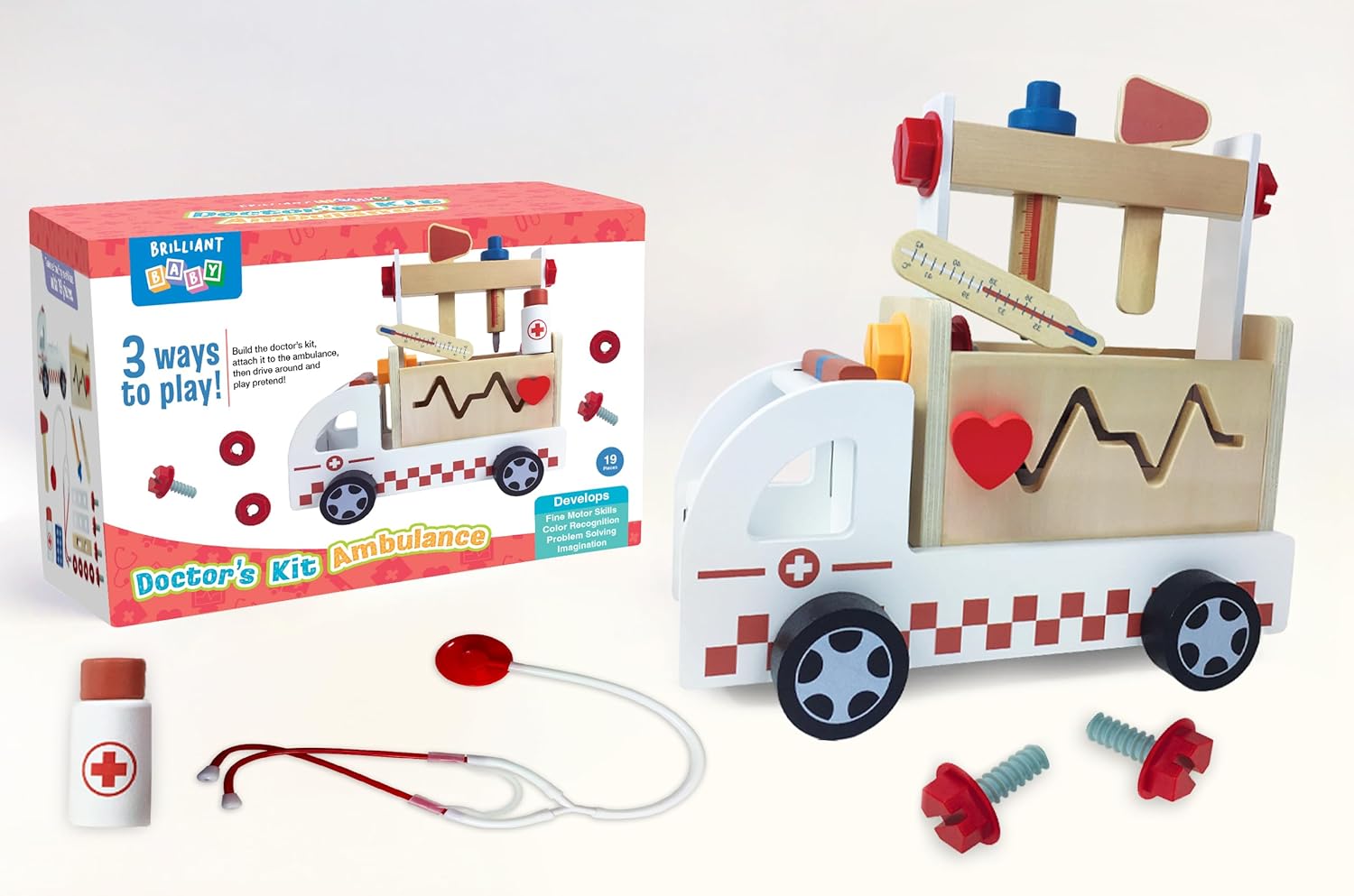 little hippo books brilliant baby julian and luca toy ambulance and doctors kit for toddlers