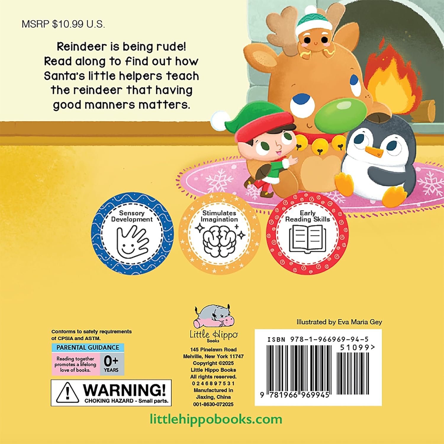 little hippo books holiday christmas touch and feel storybook for toddlers with reindeer