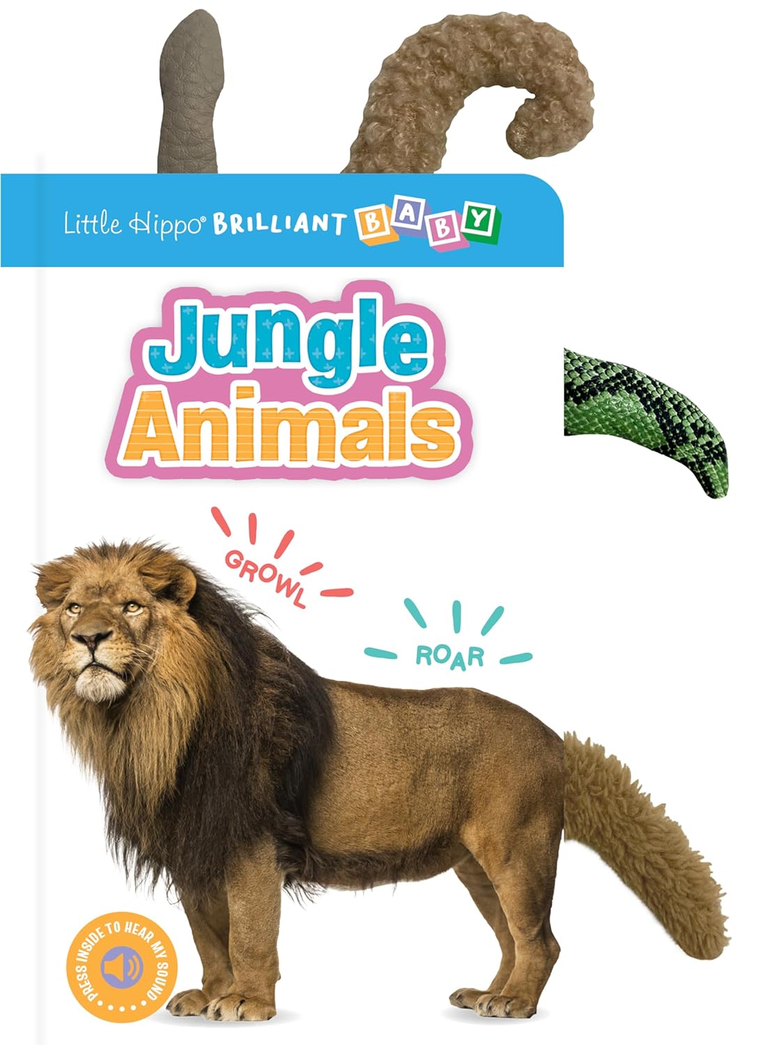 little hippo books touch and feel tails with sound jungle animals for toddlers