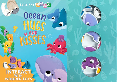 little hippo books book with wooden play pieces ocean family love
