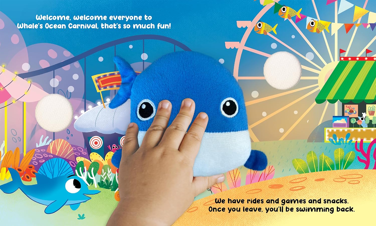 little hippo books with plush whale ocean carnival story for toddlers 