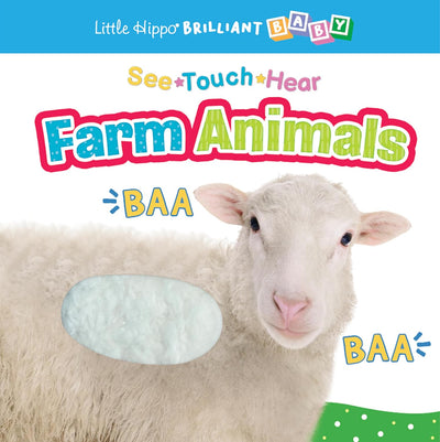 little hippo books touch and feel farm sound book for todderls