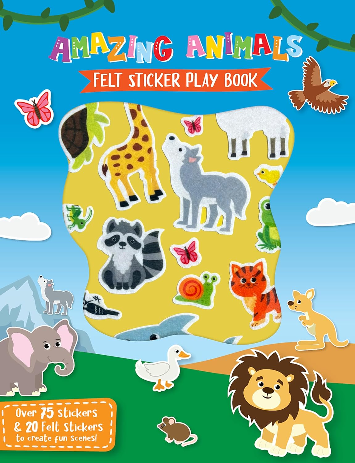 little hippo books animal activity book with felt stickers for toddlers