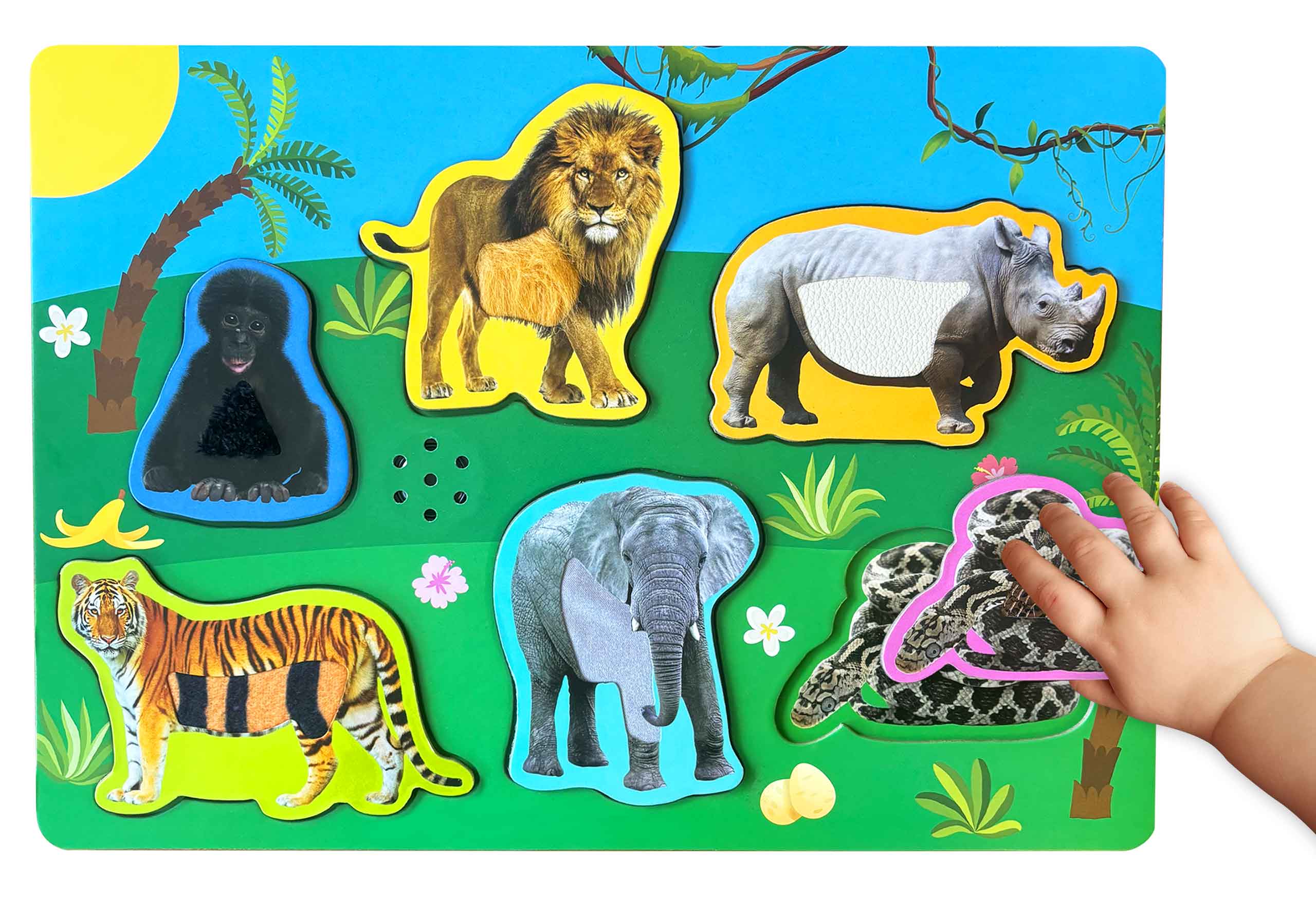 brilliant baby julian and luca wild animal touch and feel sound puzzle for toddlers 