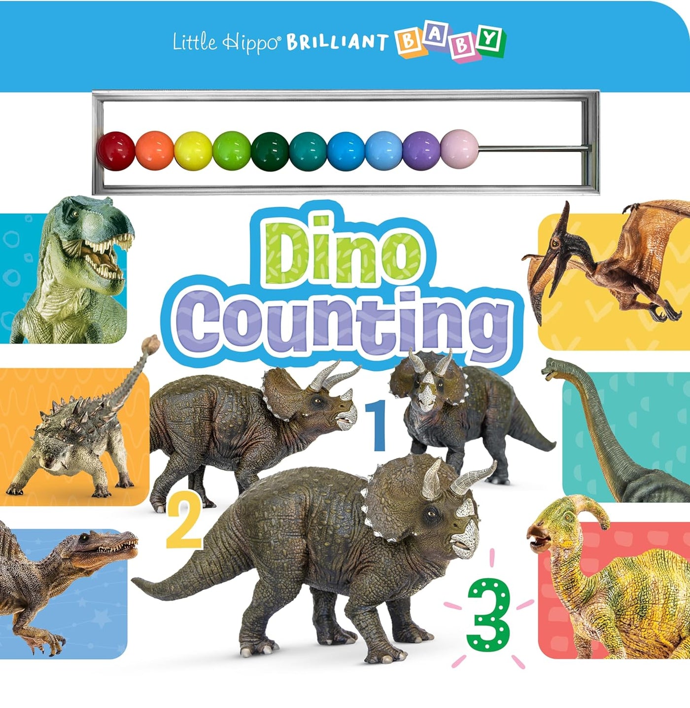 little hippo books dinosaur counting abacus book
