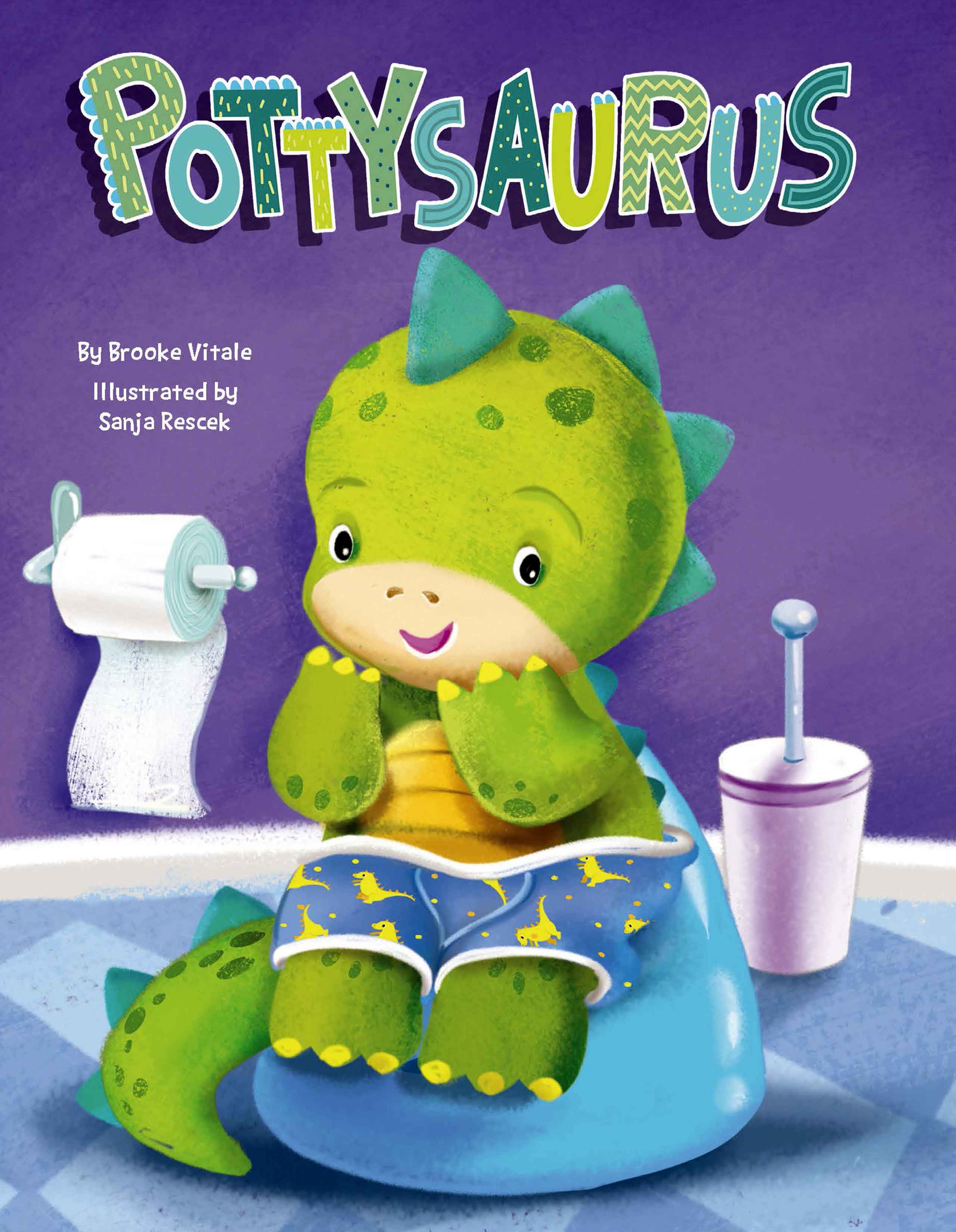 Little Hippo Books Children's Padded Board Book Bedtime Story Pottysaurus potty training learning