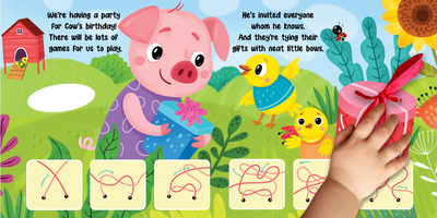 little hippo books fasteners touch and feel birthday farm animals