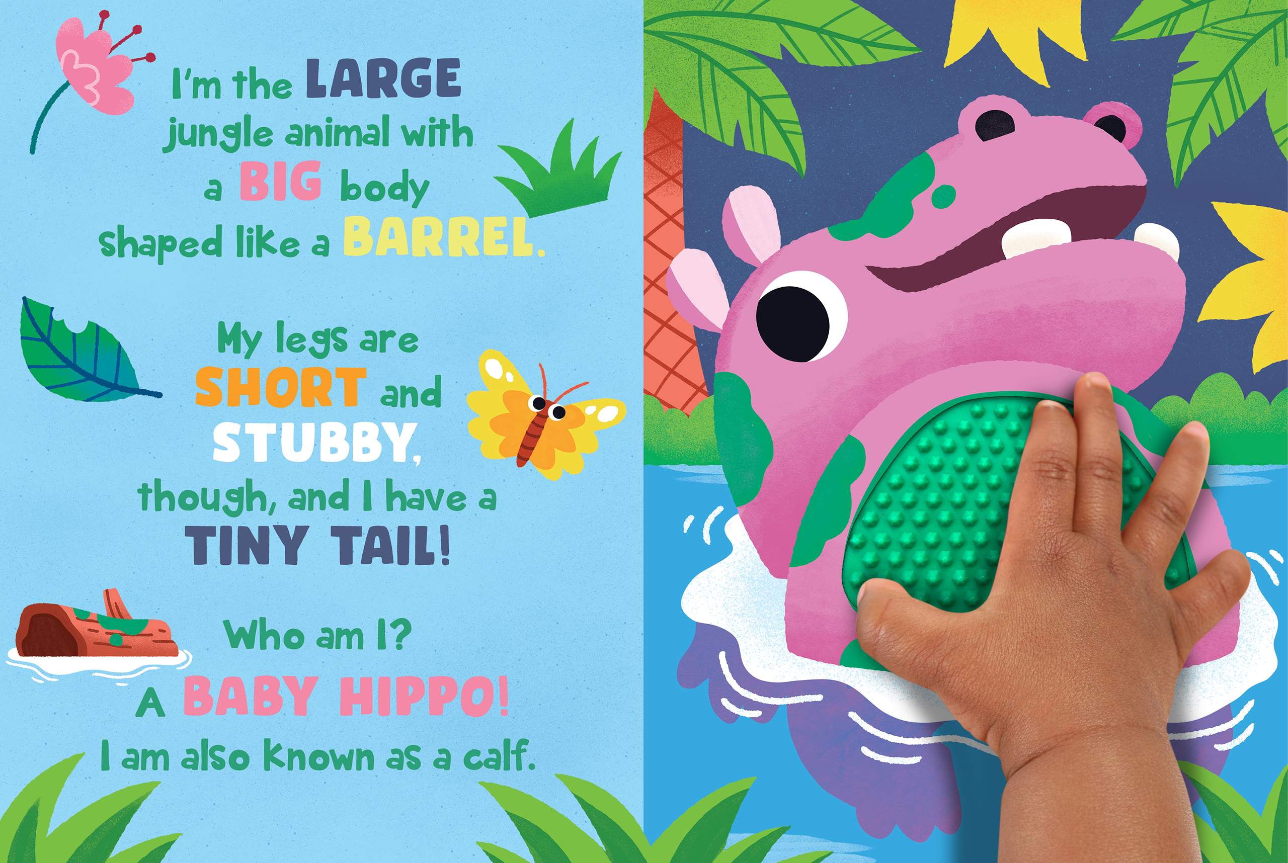 little hippo books in the wild silicone touch and feel for toddlers