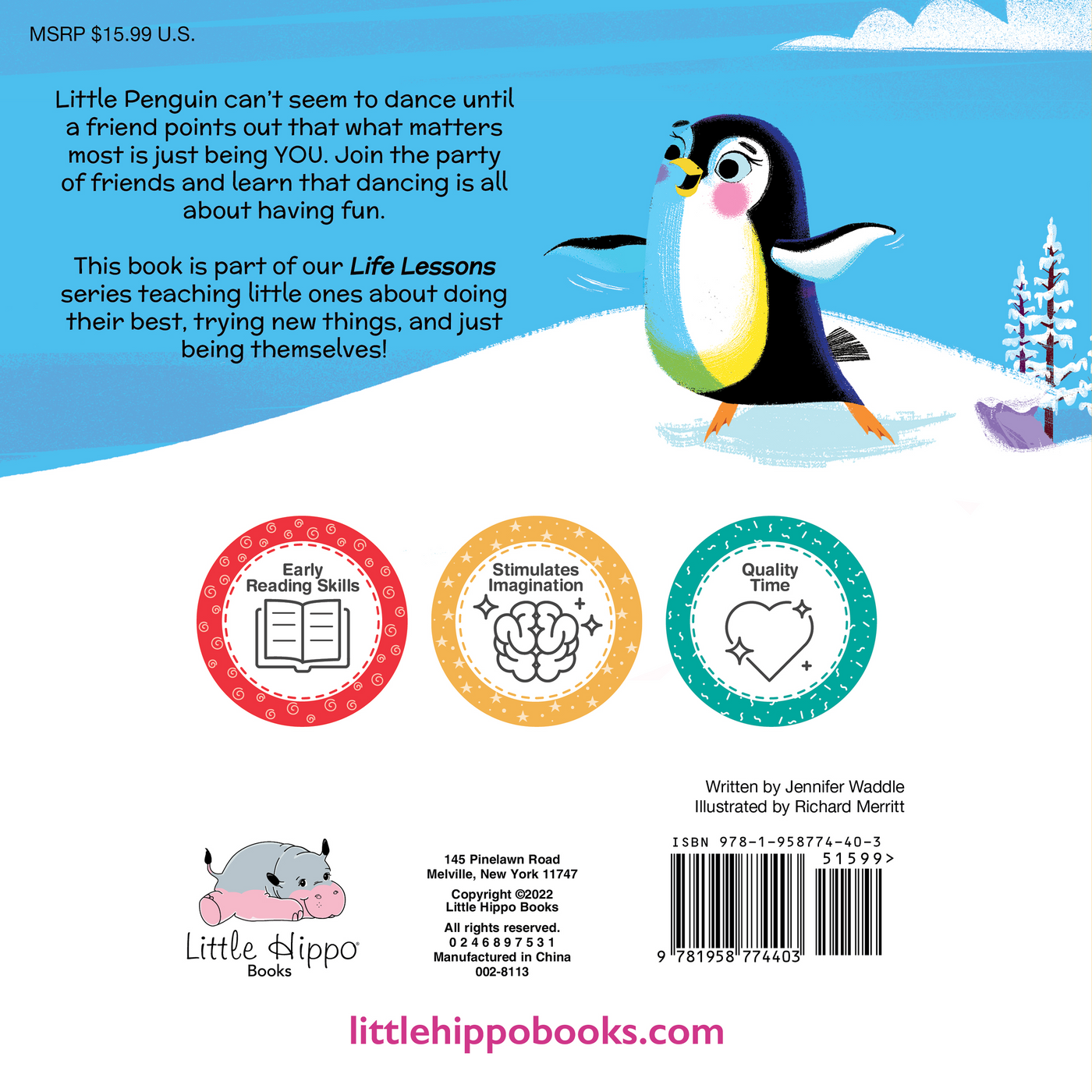 little hippo books life lessons penguin who couldn't dance