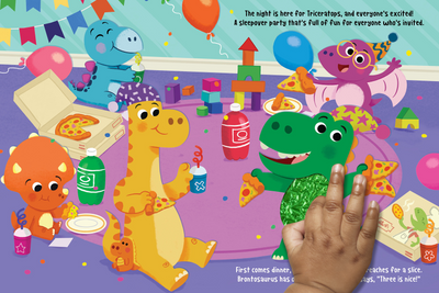 little hippo books dinosaur sleepover touch and feel children's book