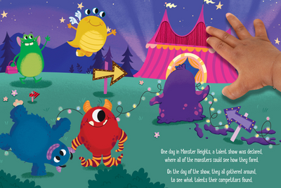 little hippo books monster talent show touch and feel children's book