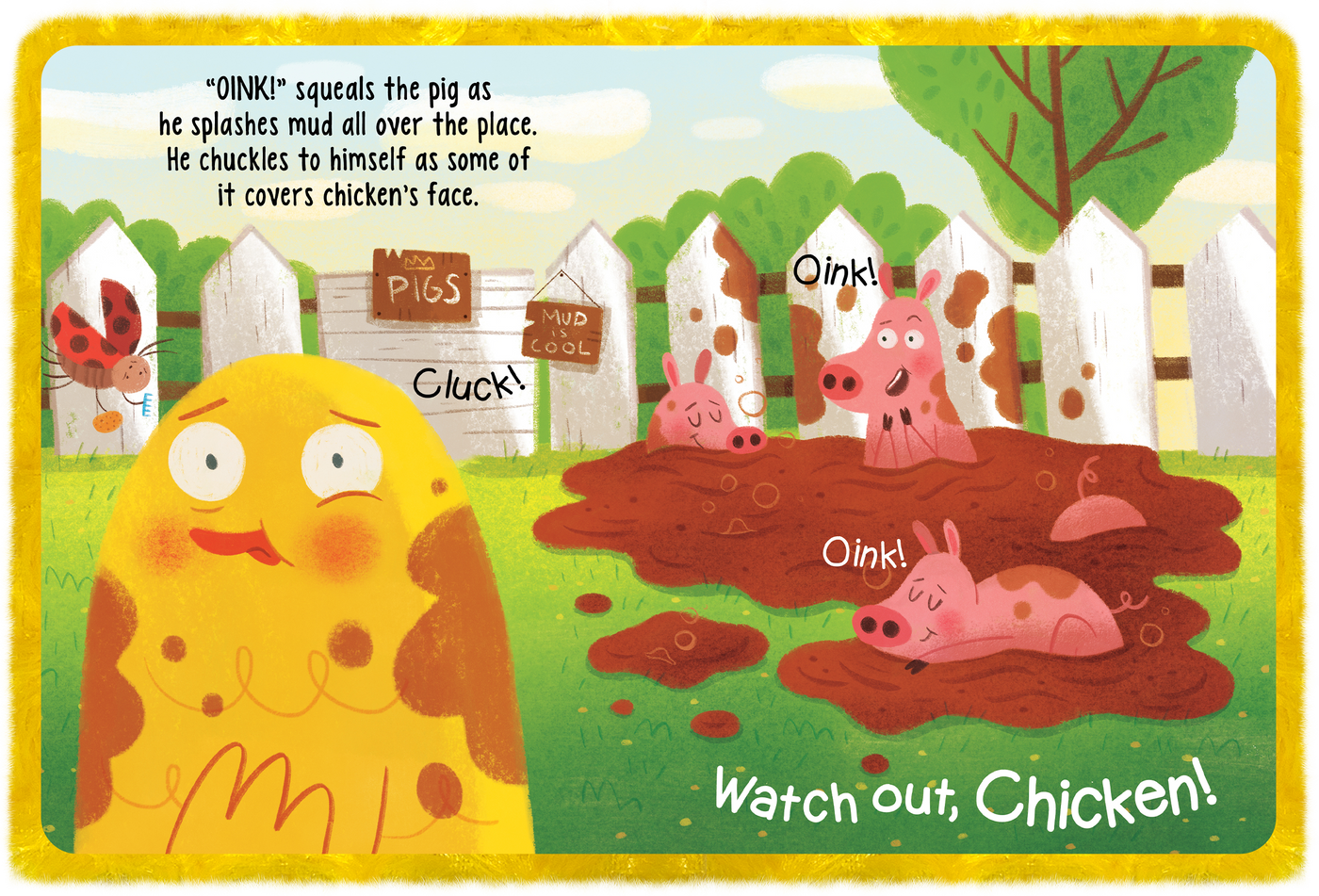 little hippo books watch out chicken farm fur cover