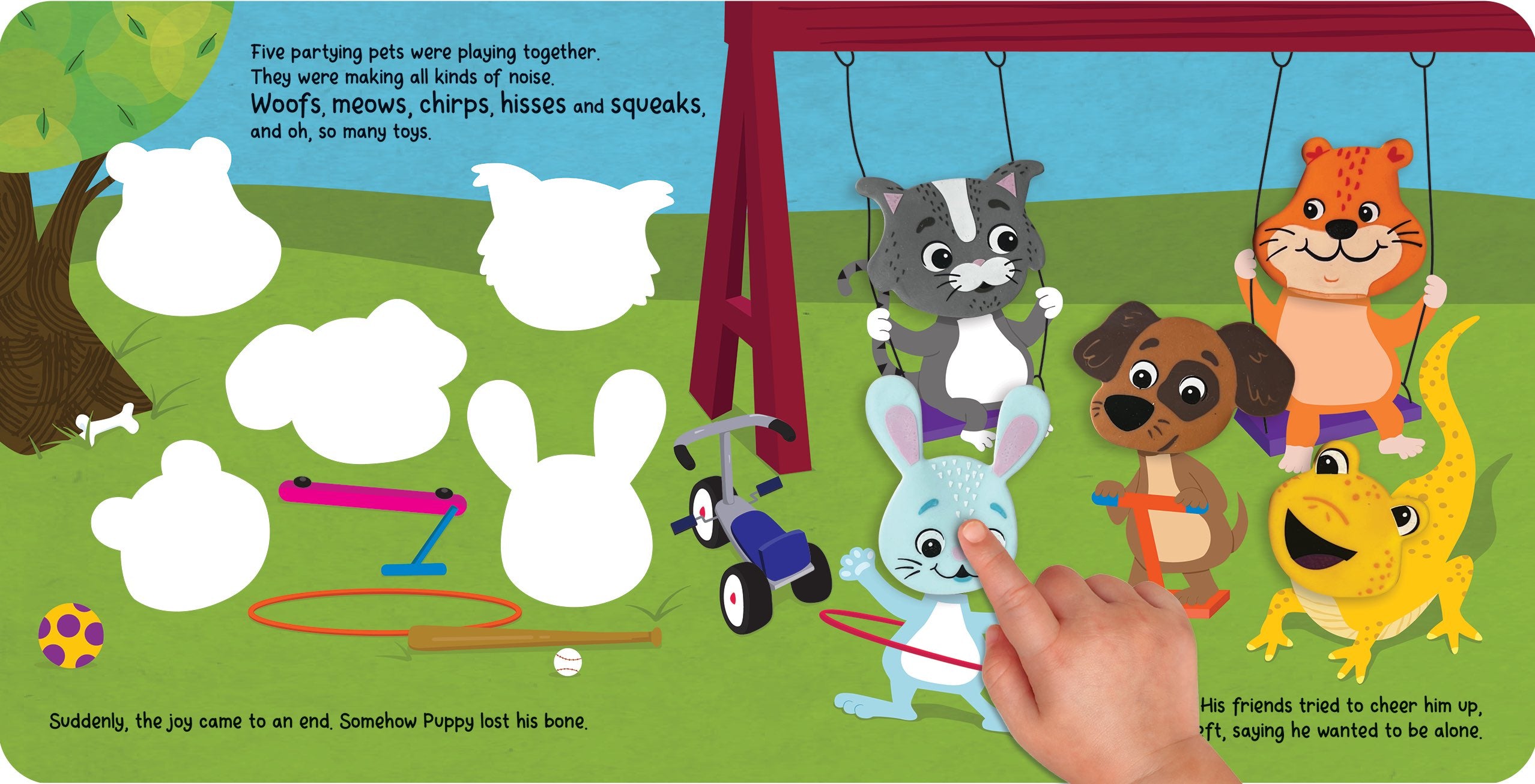 little hippo books sound book with silicone buttons partying pets for toddlers