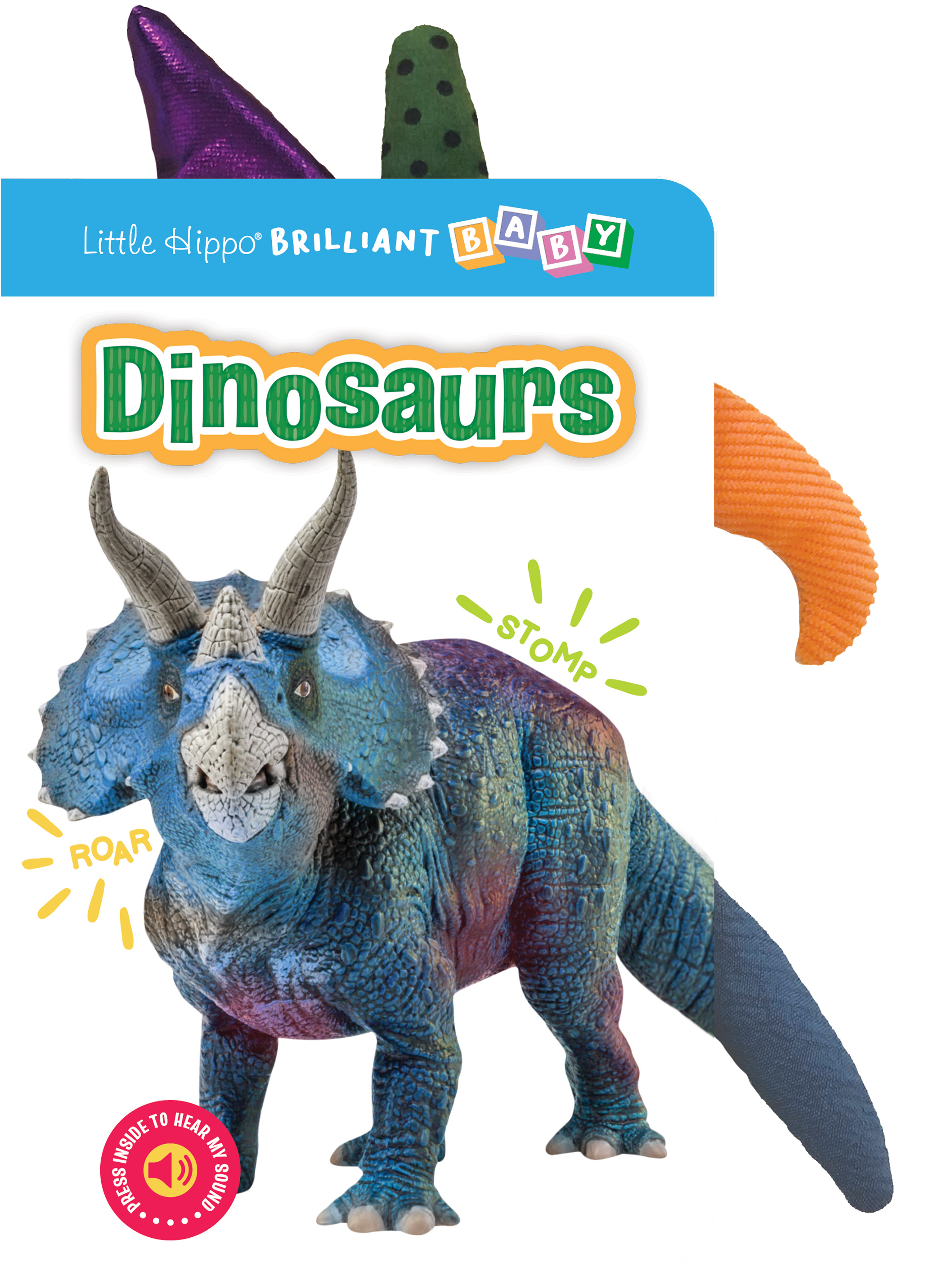 little hippo books touch and feel tails dinosaur sound book for toddlers