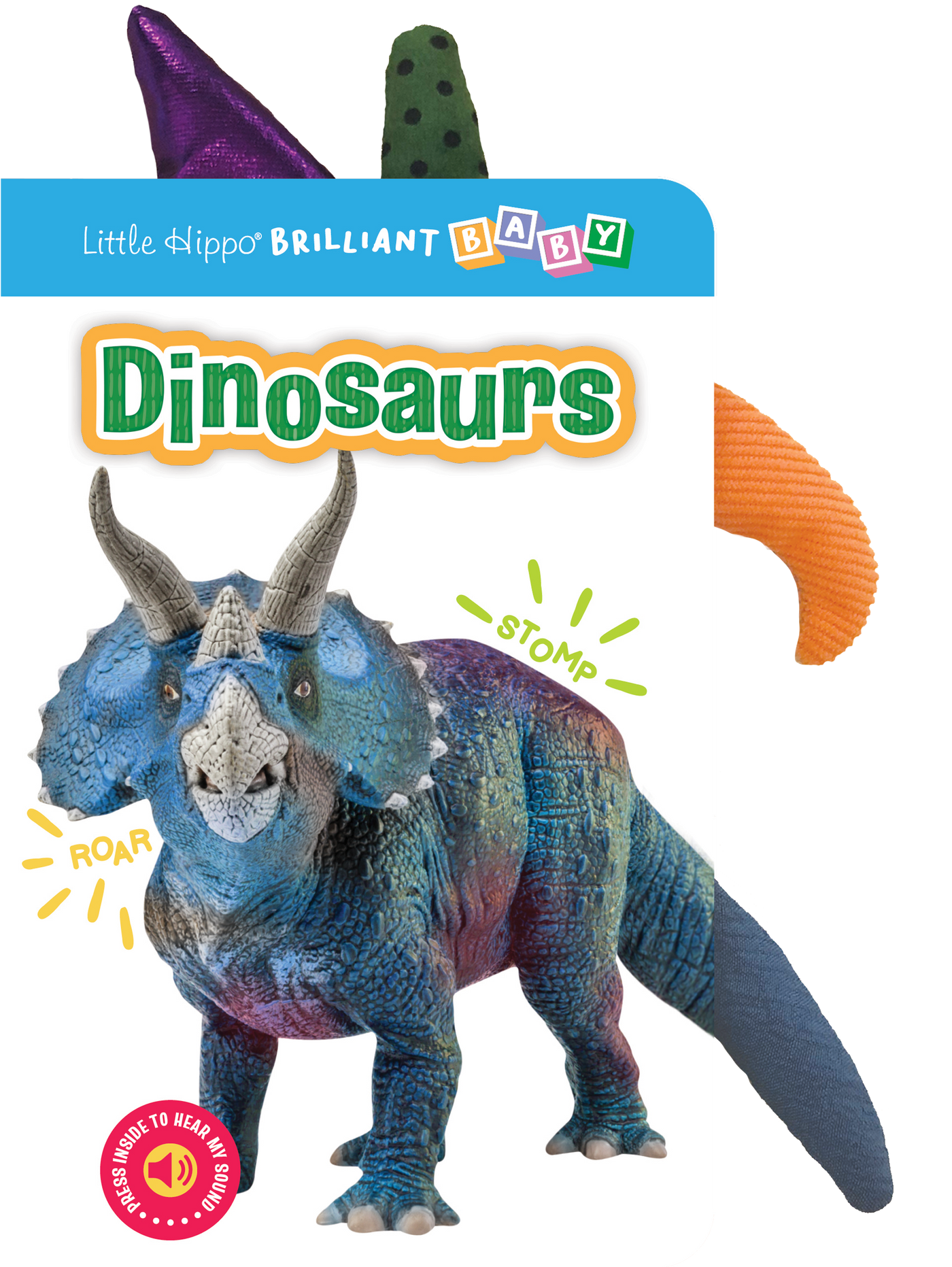 little hippo books touch and feel tails dinosaur sound book for toddlers