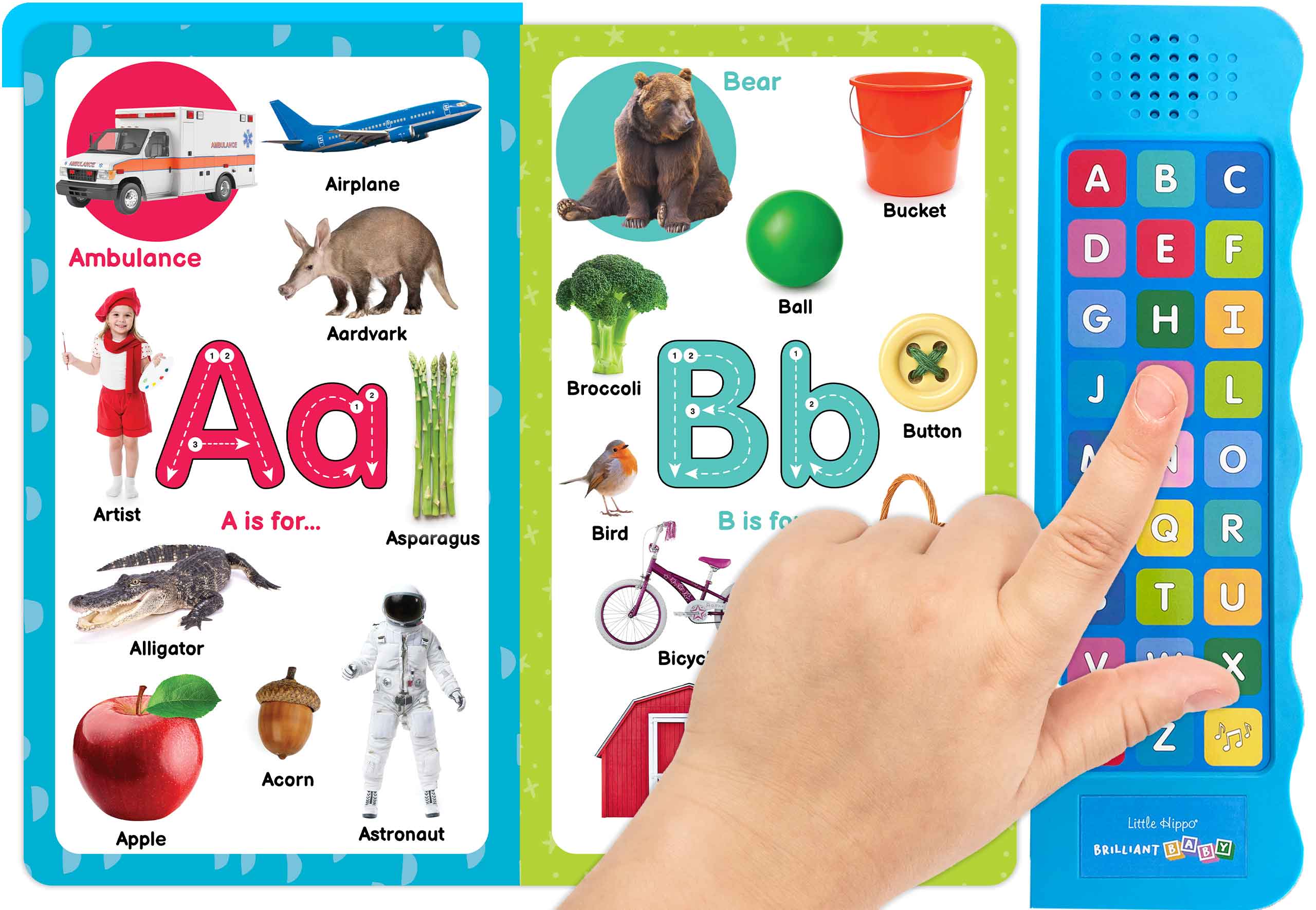 little hippo books listen and learn alphabet abc with sound