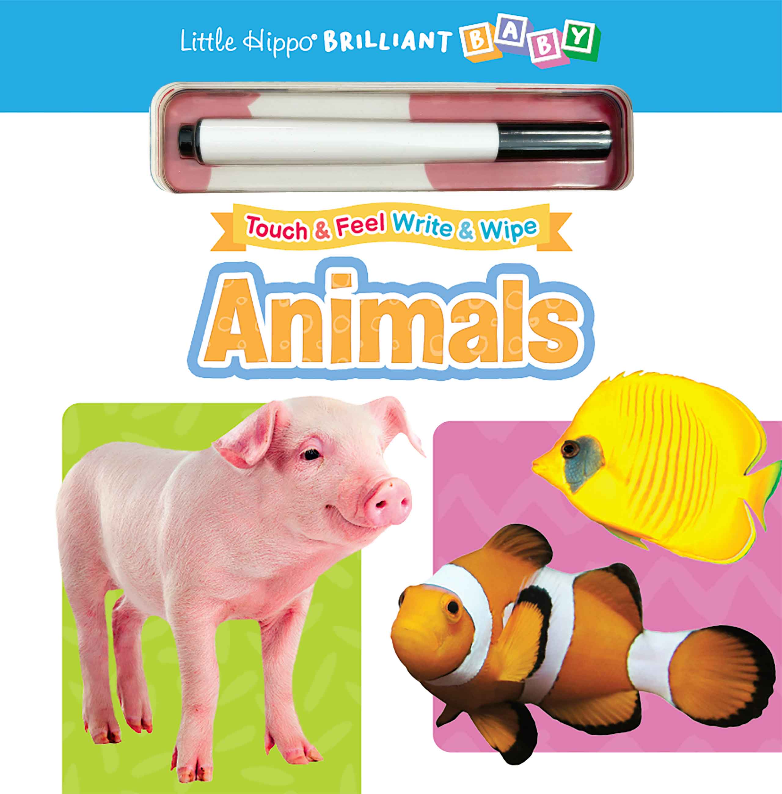 little hippo books wipe clean touch and feel animal book for toddlers