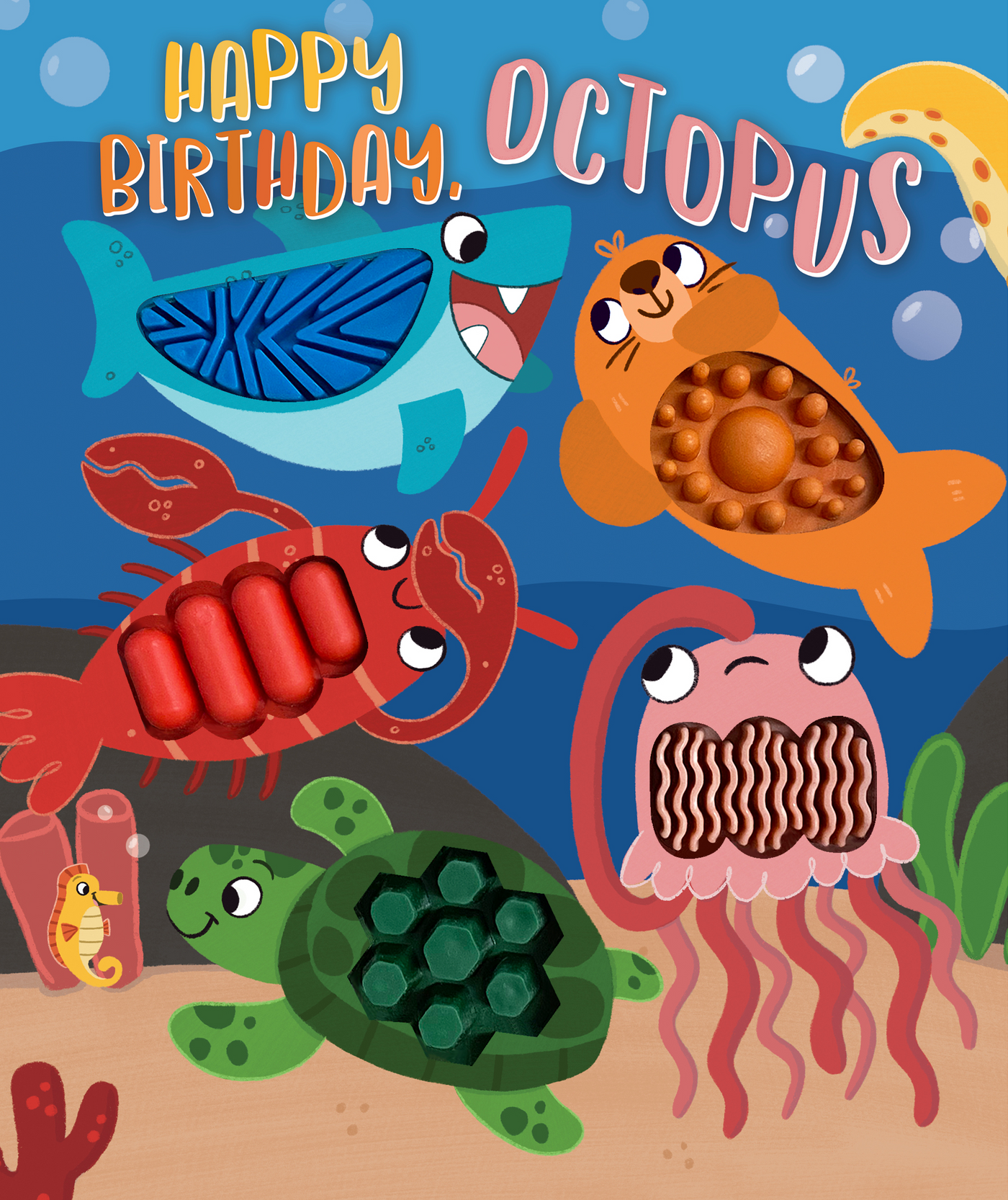little hippo books happy birthday octopus silicone touch and feel
