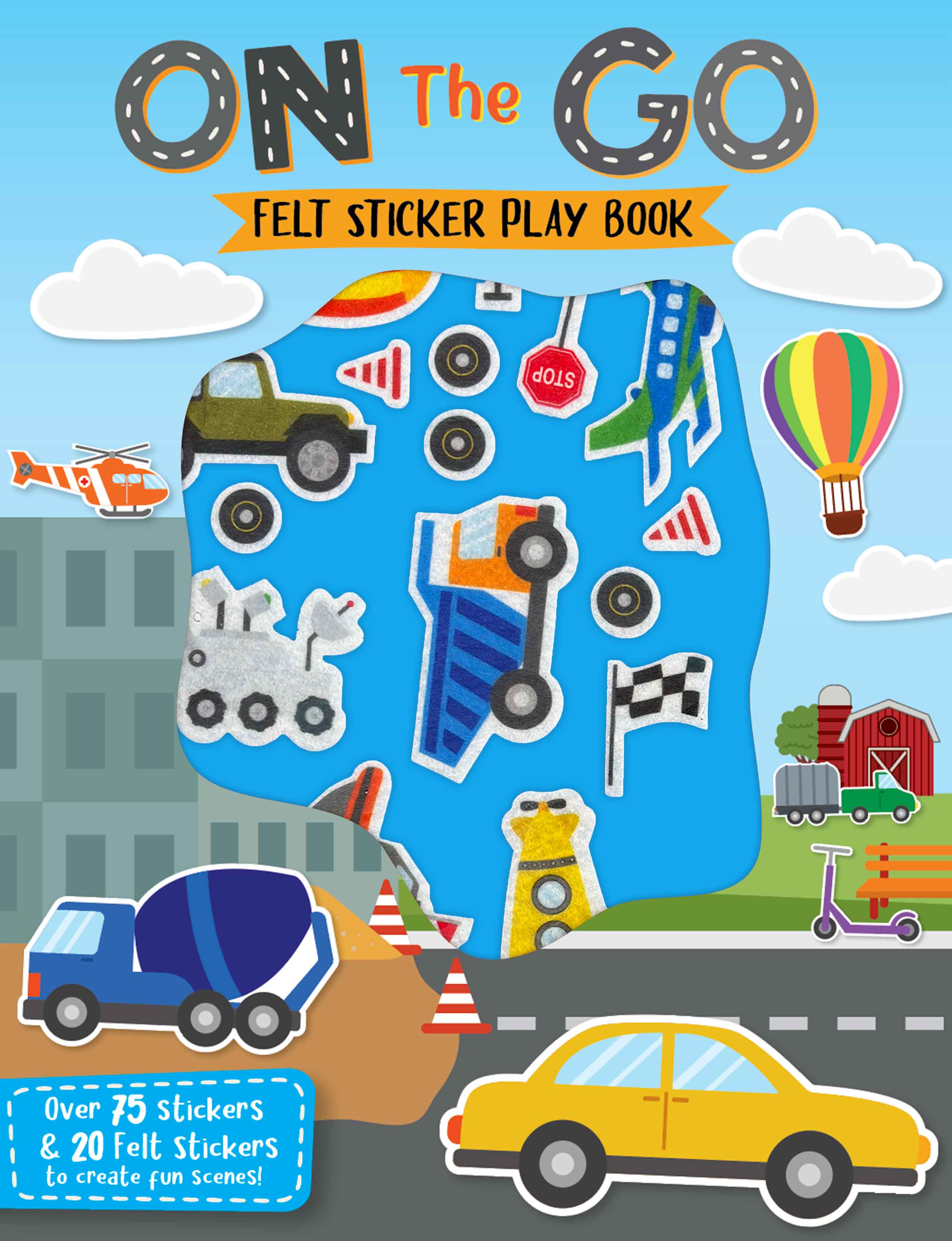 little hippo books on the go activity book with felt stickers of vehicles for toddlers