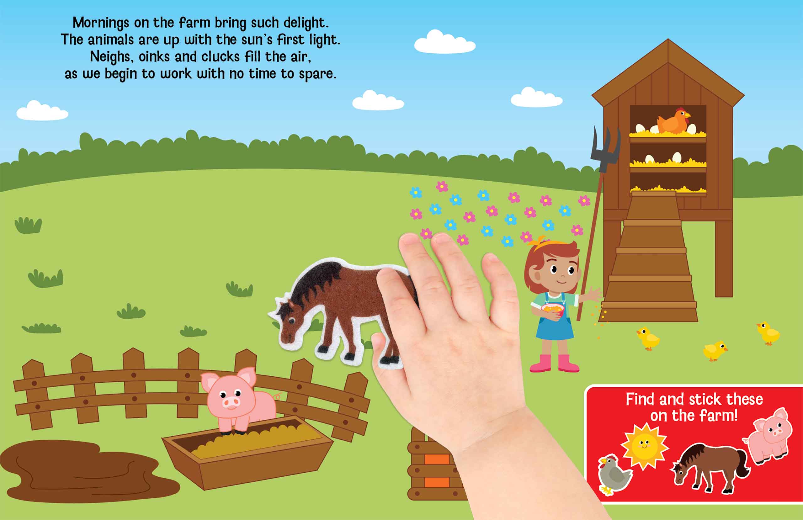 little hippo book farm activity book with felt stickers for toddlers