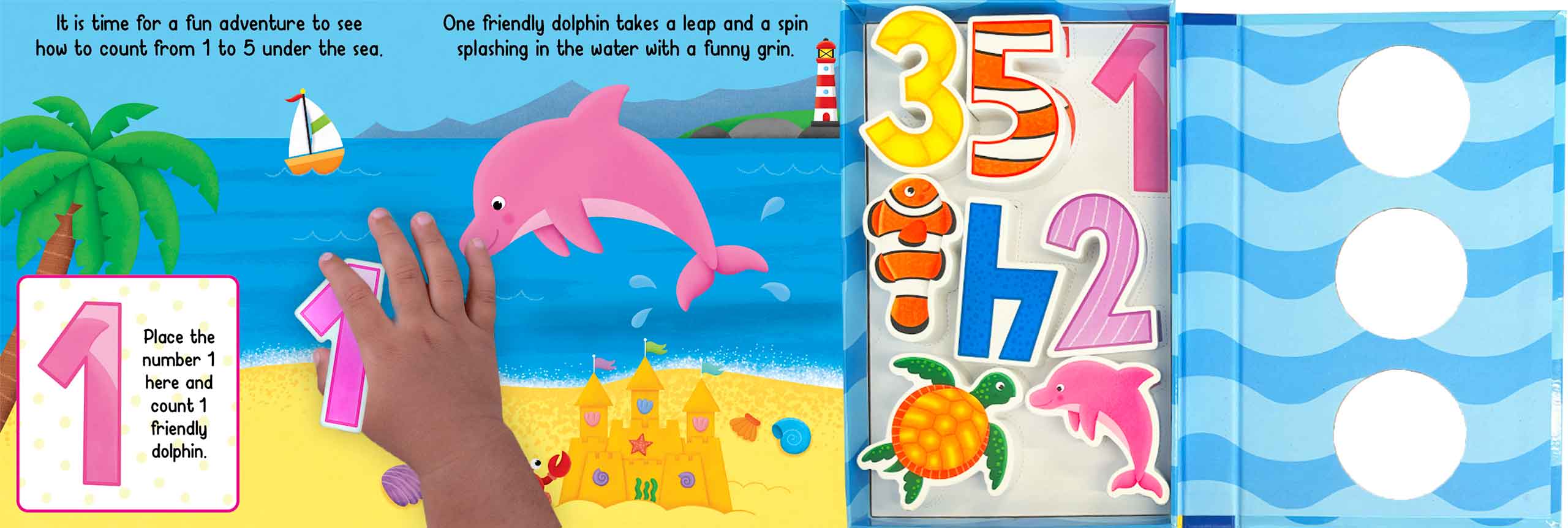 little hippo books magnetic box with ocean counting book and wooden toys for toddlers