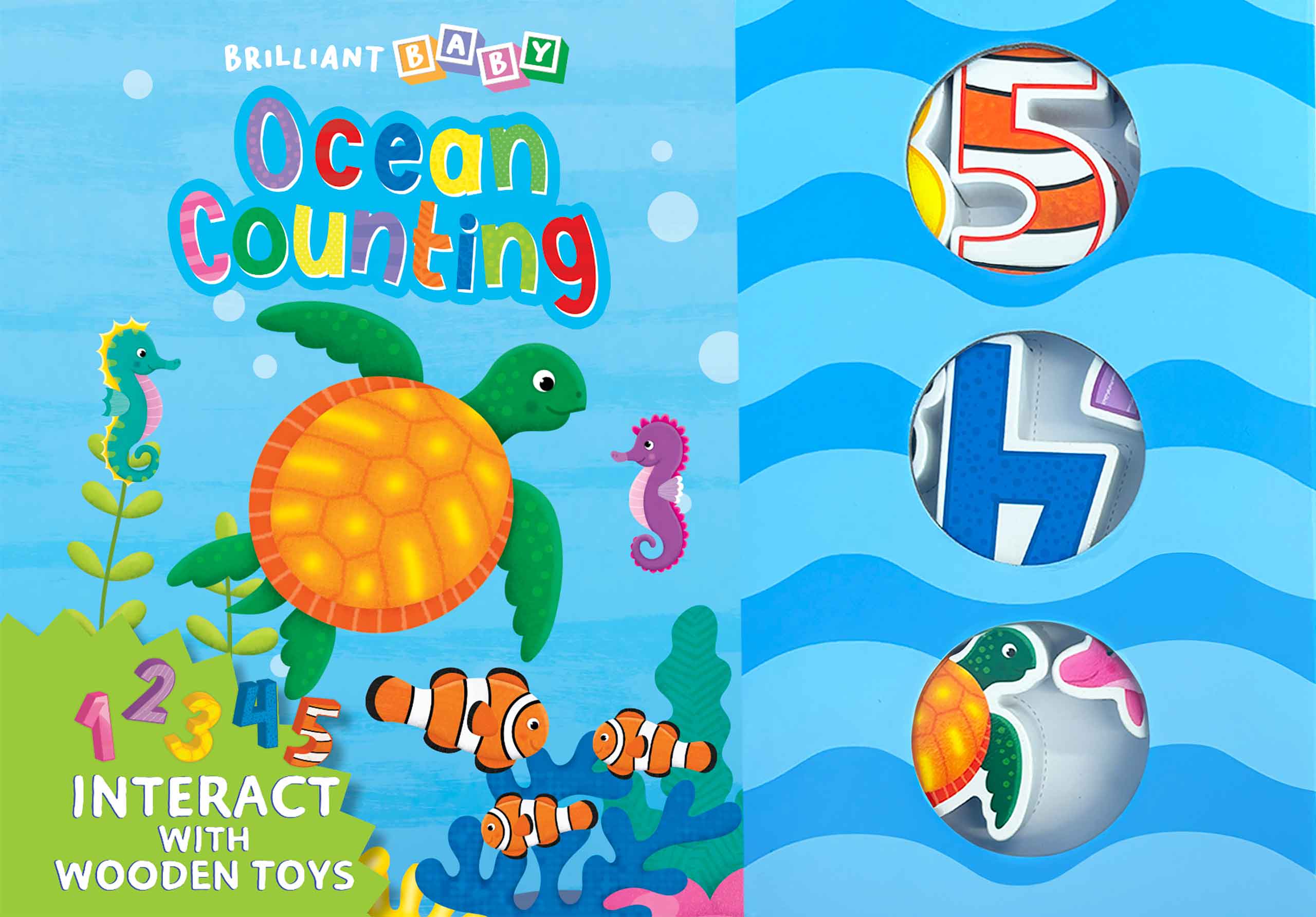 little hippo books magnetic box with ocean counting book and wooden toys for toddlers