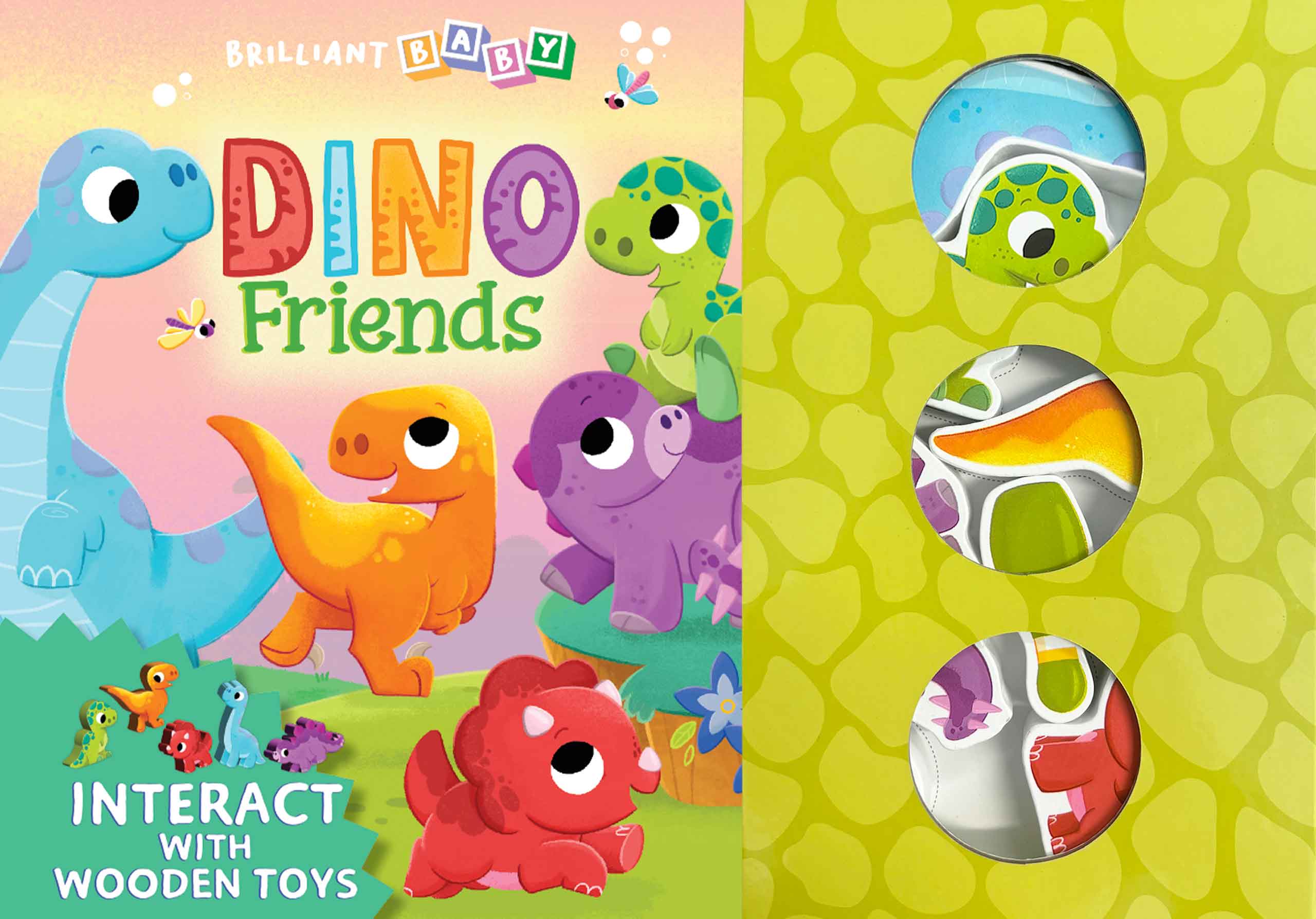 little hippo books play puzzle book with wooden pieces dinosaur friends