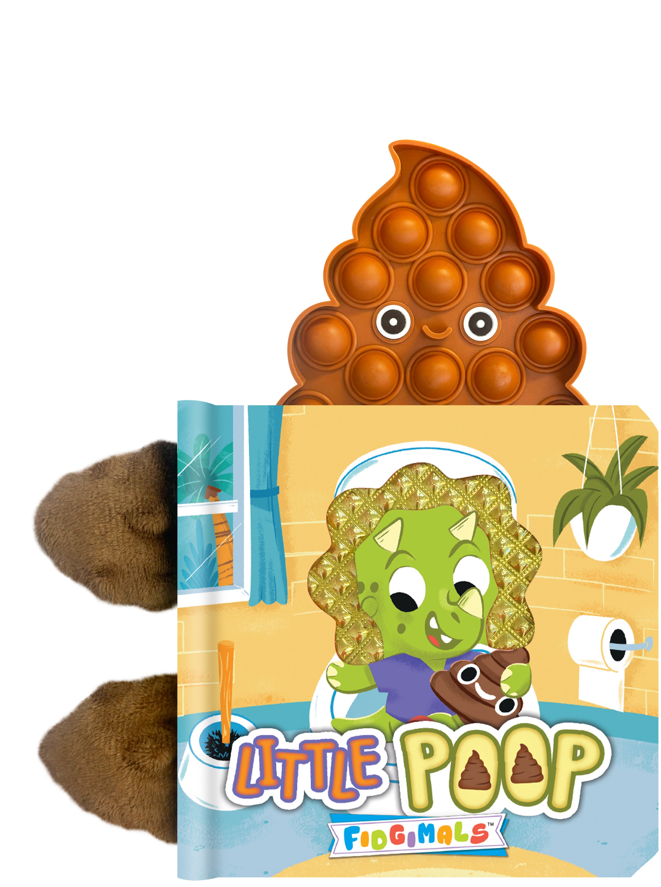 Little Poop - Sensory Touch and Feel Book with Attached Pop-it Character