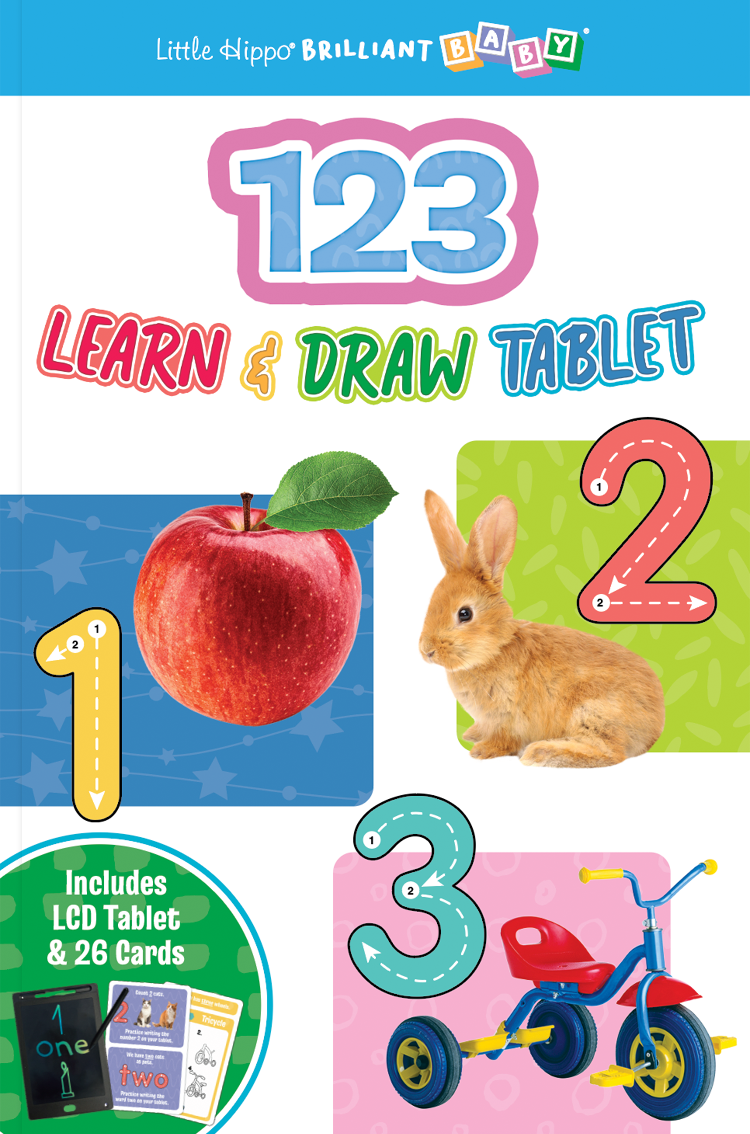 little hippo books 123 learn and draw erasable tablet