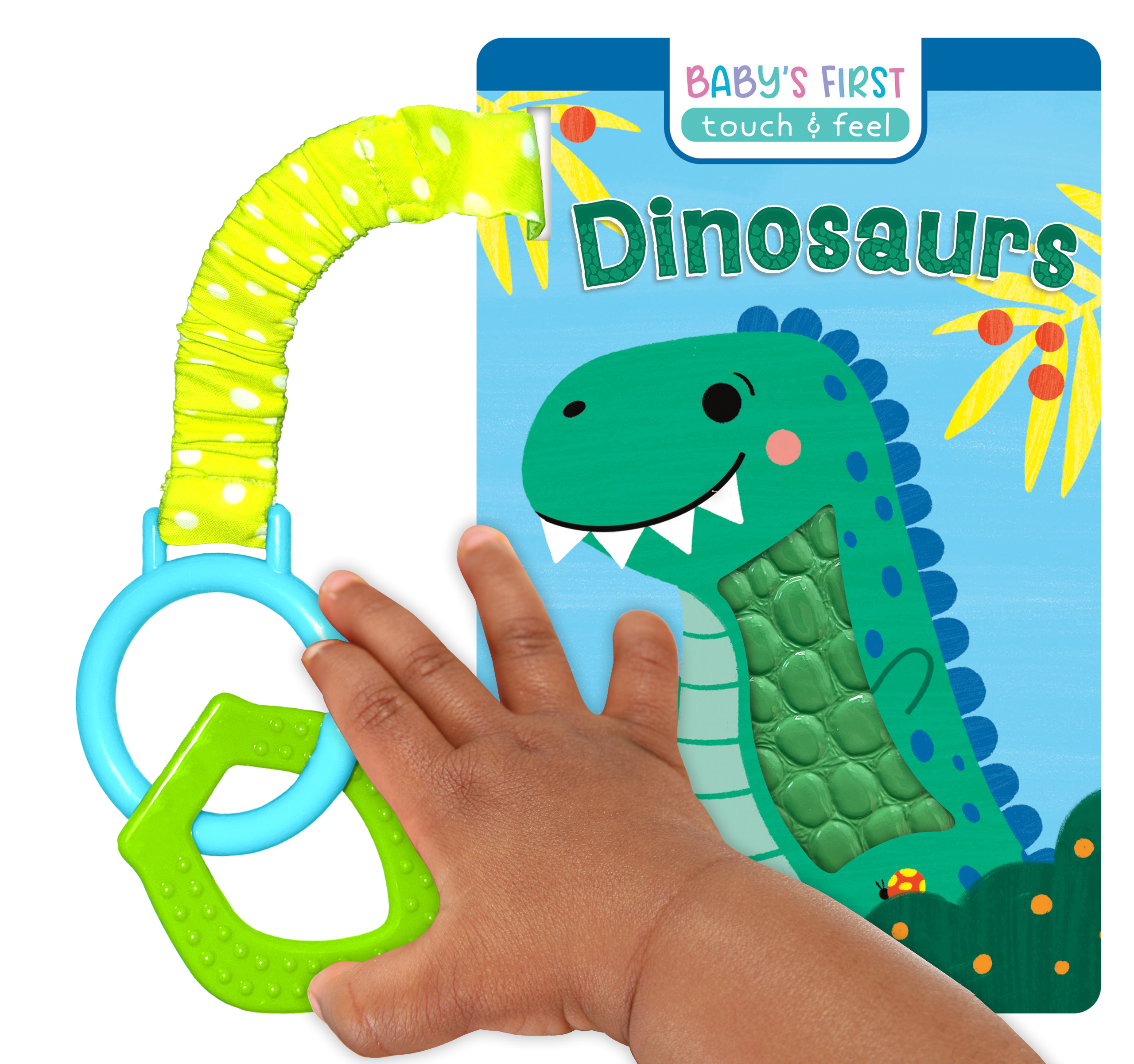 little hippo books sensory dinosaur touch and feel book with teether set