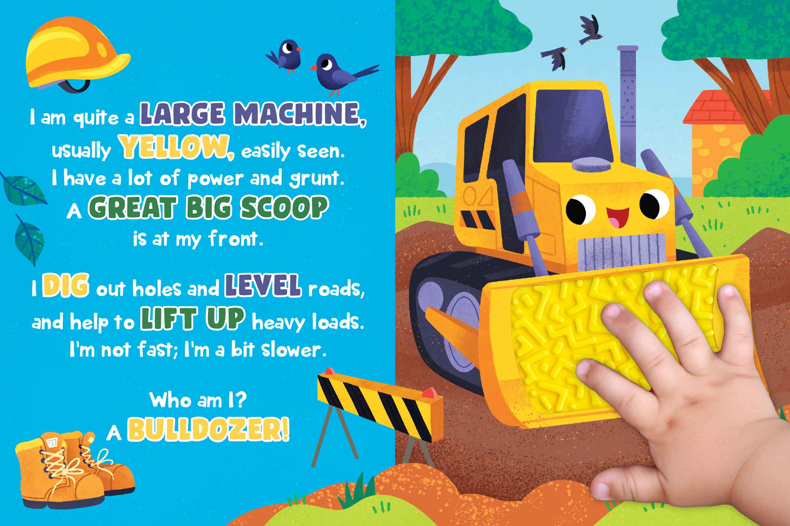 little hippo books silicone touch and feel construction vehicles for toddlers