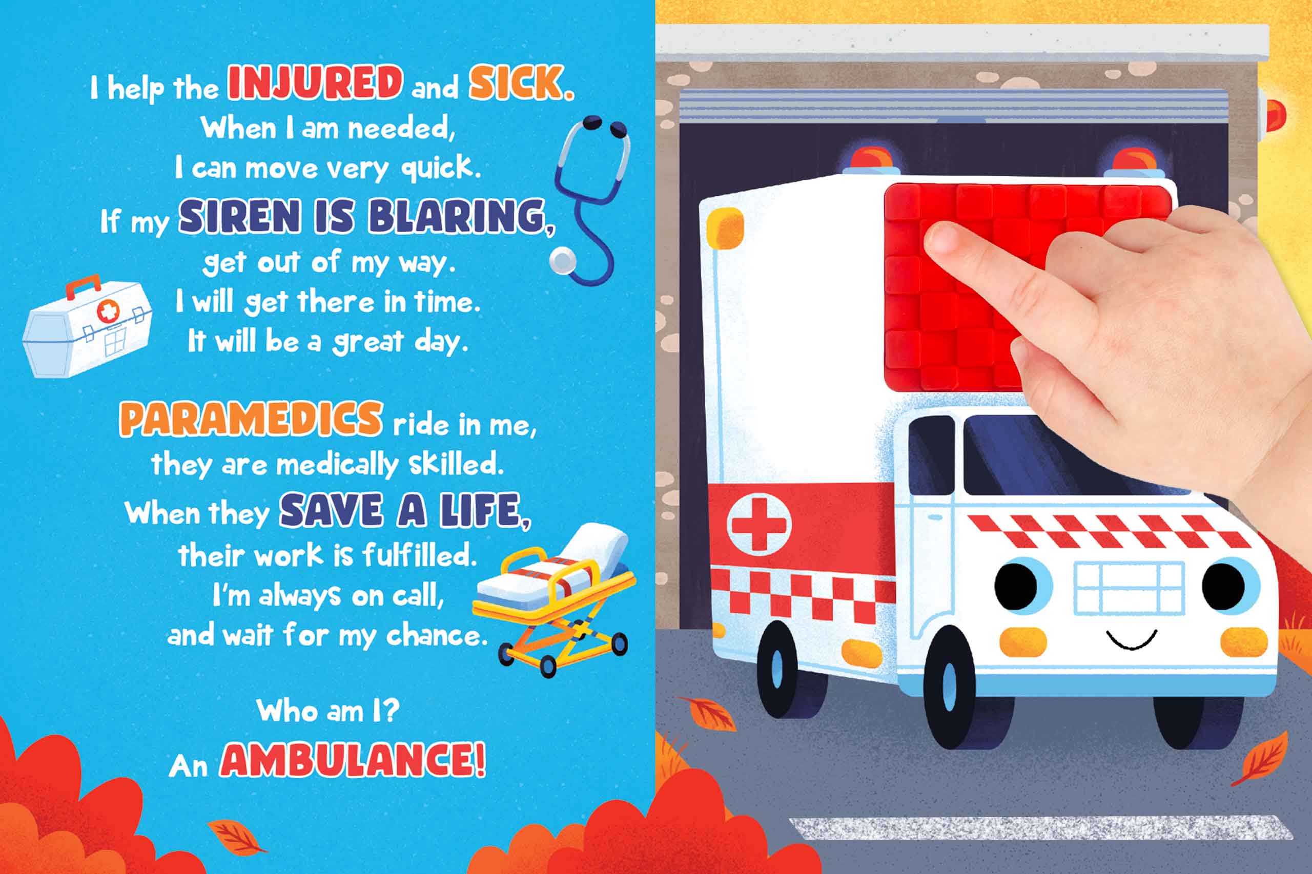 little hippo books silicone touch and feel rescue vehicles for toddlers