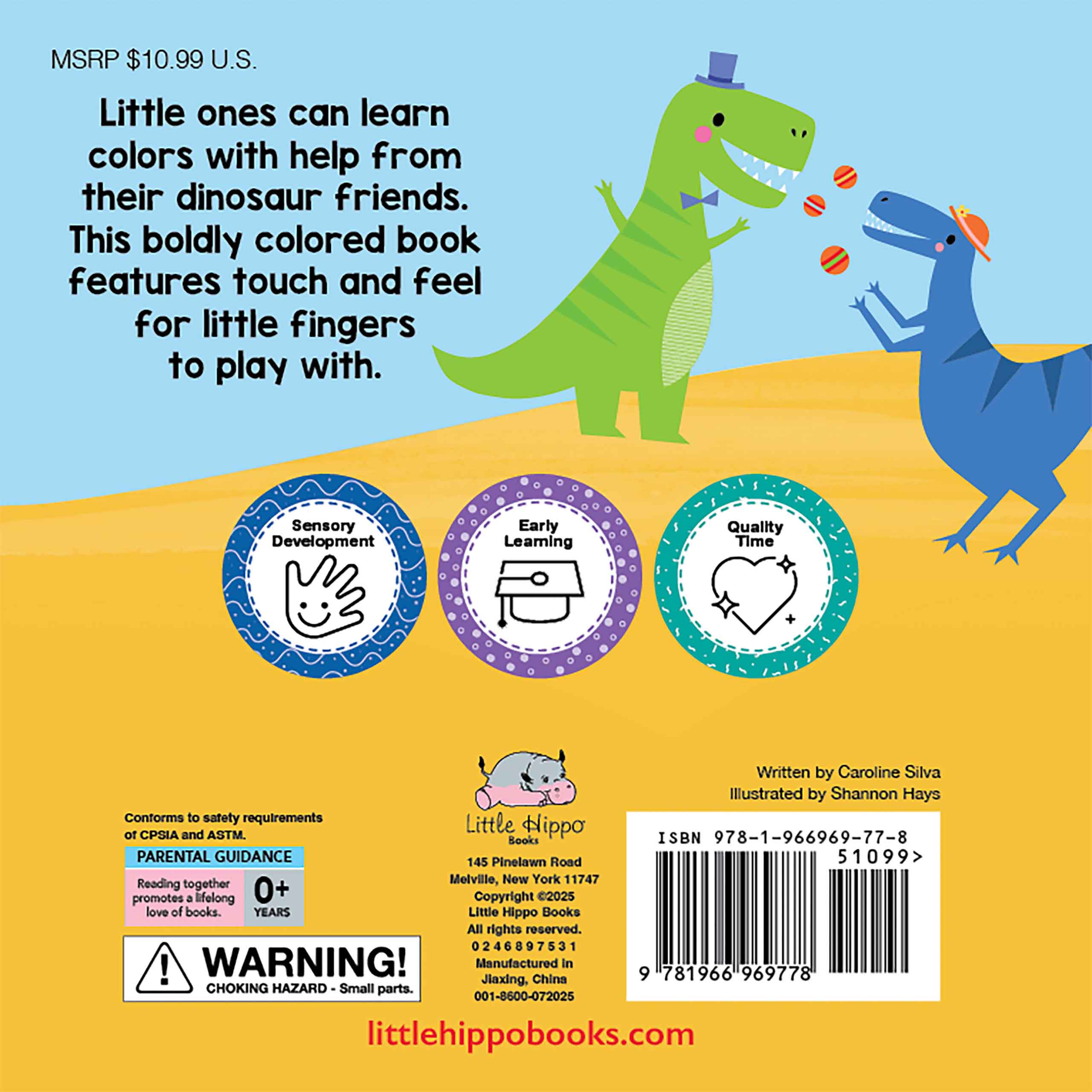 little hippo books dino days color learning touch and feel for toddlers