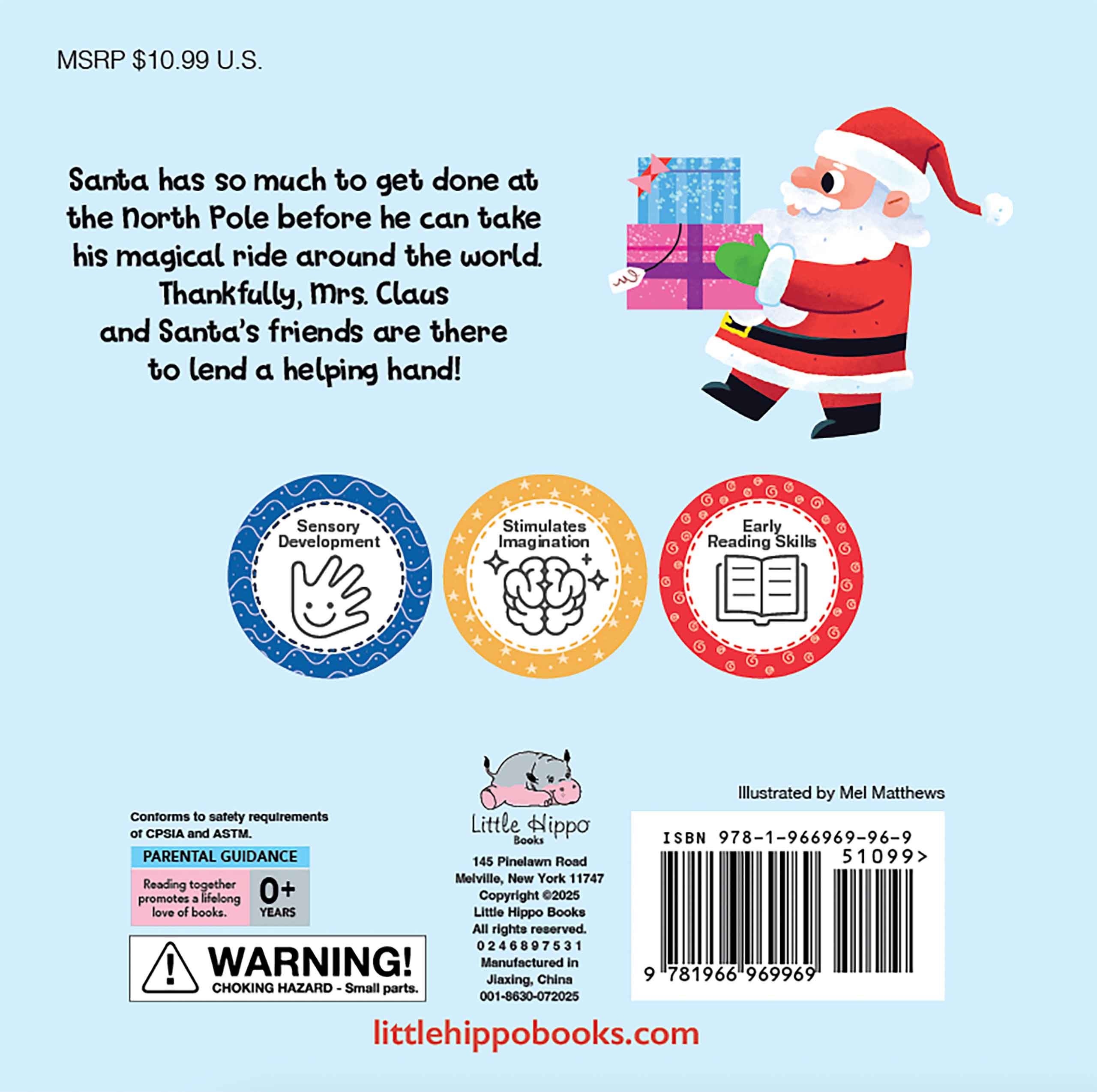 little hippo books santa claus christmas touch and feel for toddlers