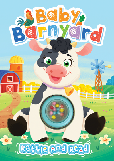 little hippo books baby barnyard story with rattle