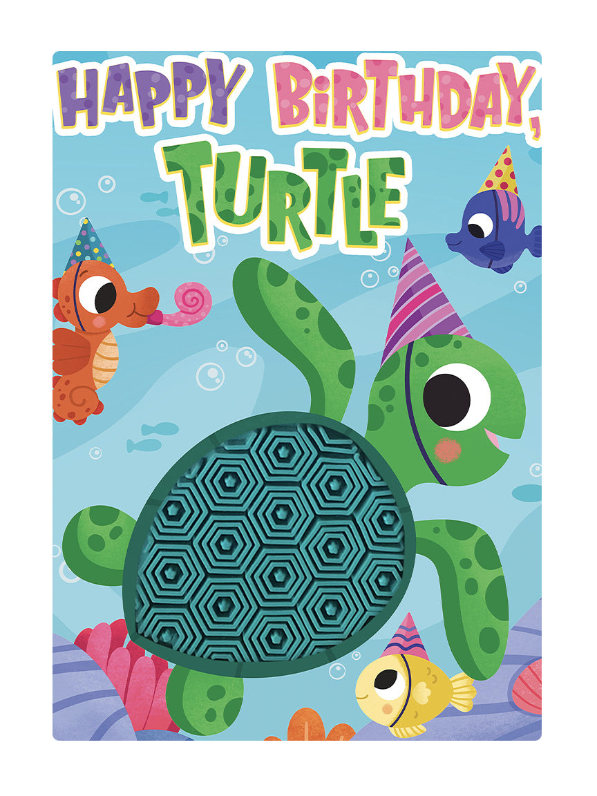 little hippo books silicone touch and feel happy birthday turtle