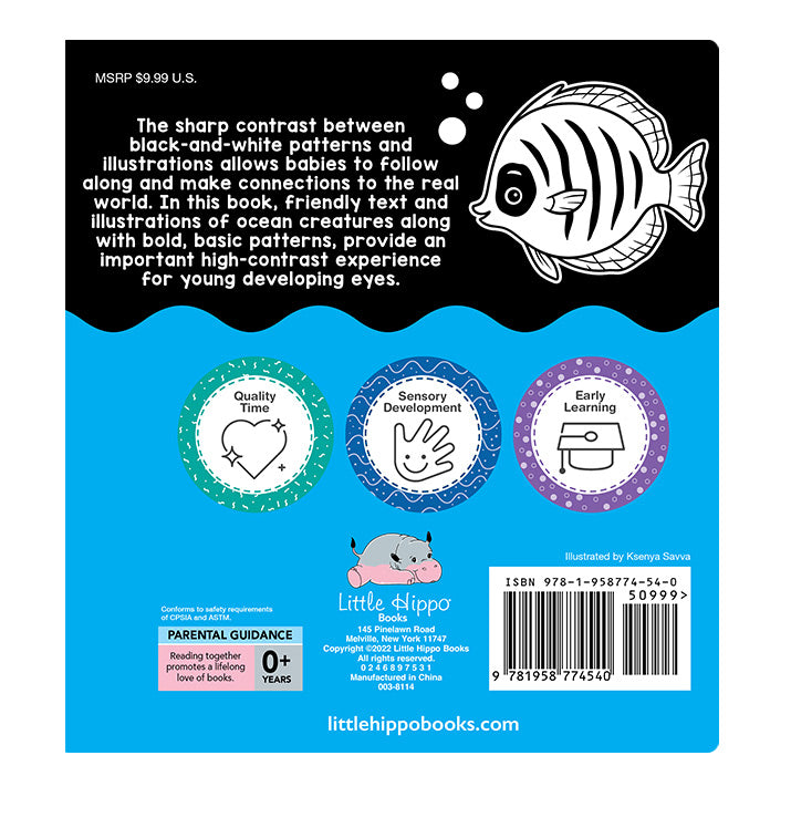 little hippo books high contrast black and white ocean animals