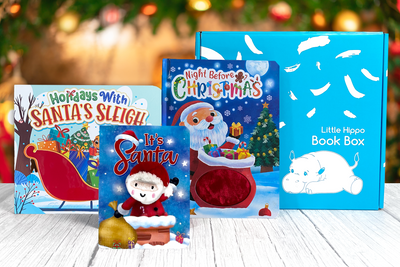 little hippo books holiday christmas sensory box