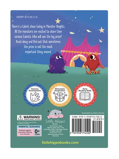 little hippo books monster talent show touch and feel children's book
