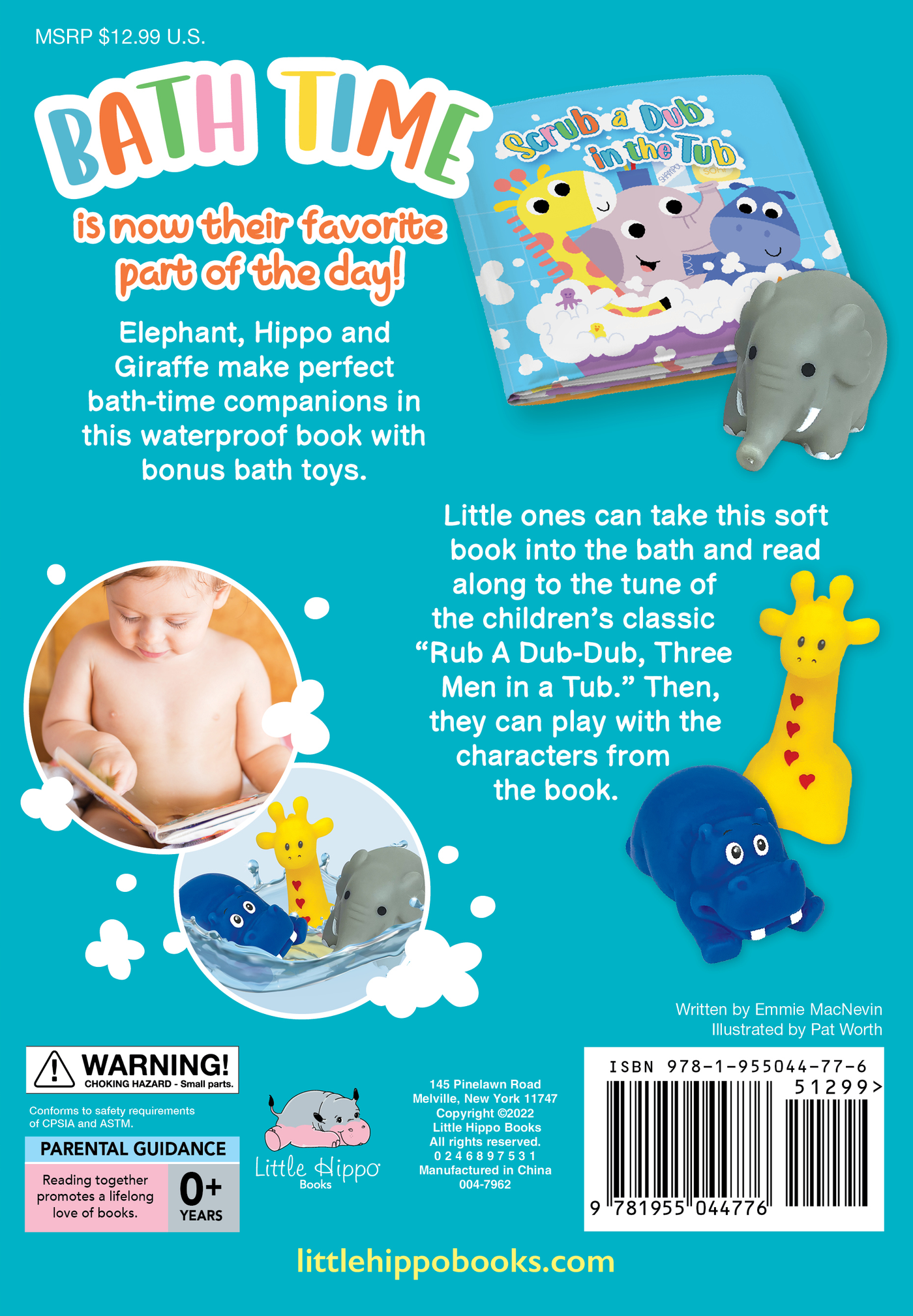 little hippo books bath toy set jungle friends rub a dub