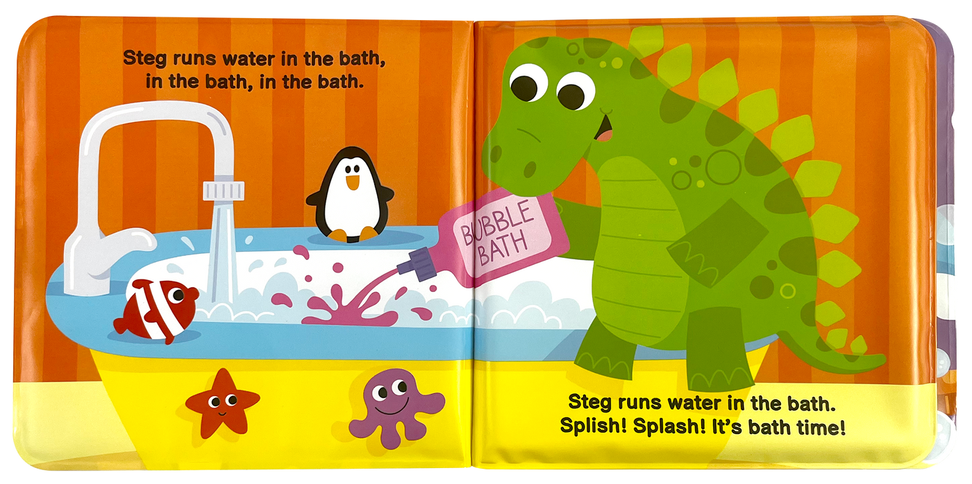 little hippo books bath and toy set splish splash bath dinosaurs