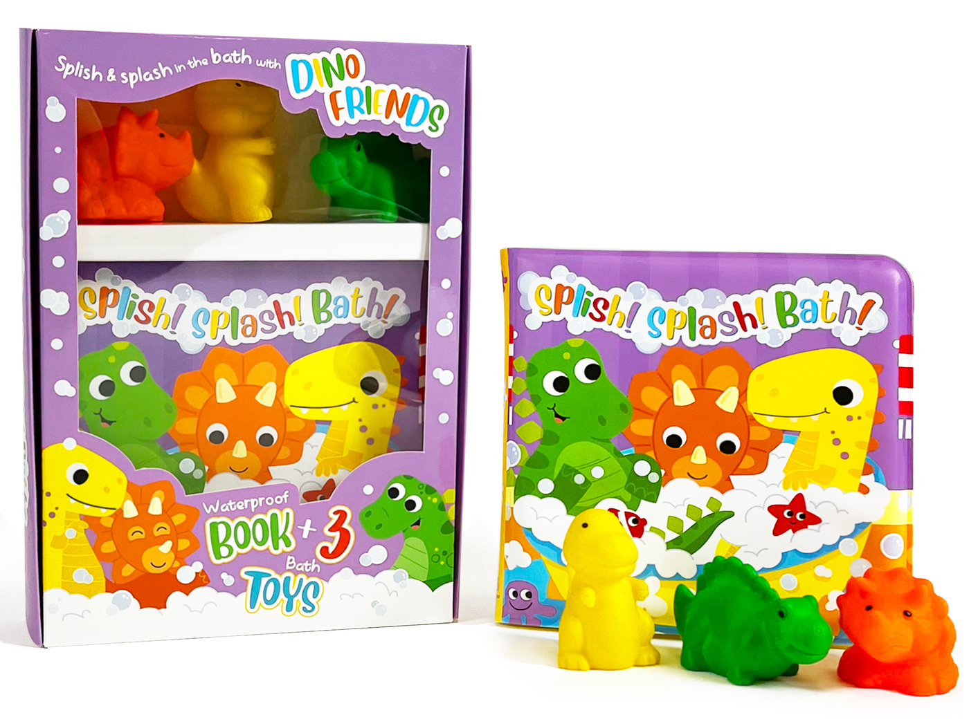 little hippo books bath and toy set splish splash bath dinosaurs
