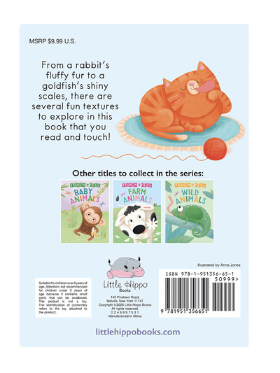 Little Hippo: Touch and Feel Adorable Pets Animals Board Book Children Tactile Learning