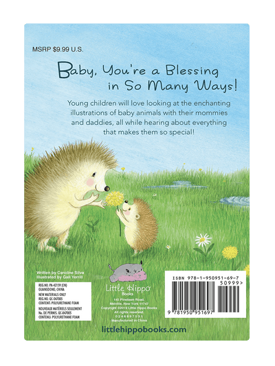 Baby You're A Blessing Love Little Hippo Books Children's Padded Board Book Bedtime Story family religious