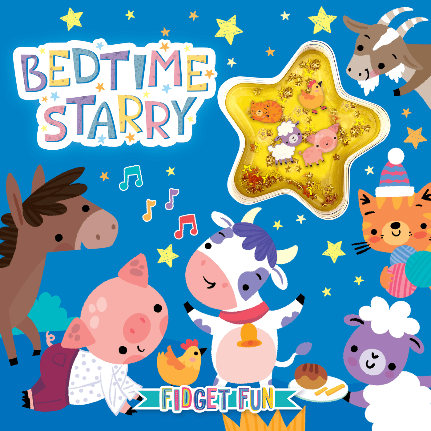 little hippo books fidget fun confetti gel pouch bedtime starry farm story